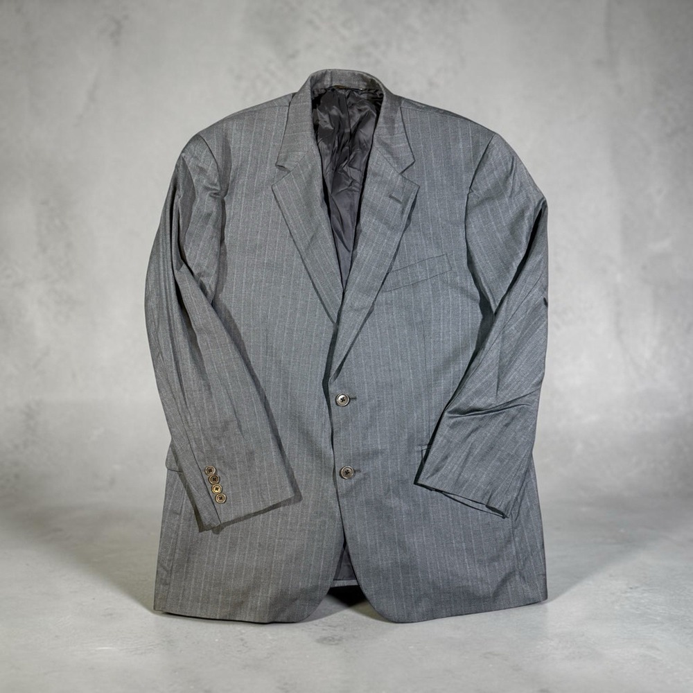 Brooks Brothers Blazer Jacket 43R Gray 1818 Madison Pinstripe Saxxon Wool Mens